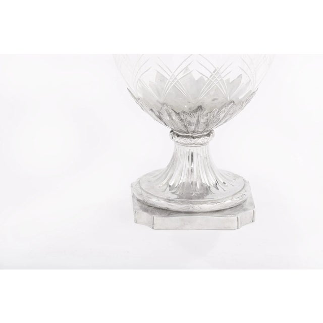Late 19th Century French Silver Mounted/Cut Glass Decorative Vase For Sale - Image 5 of 9