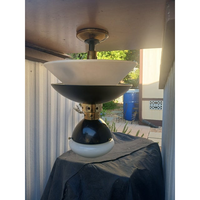 1980s 1980s Bauhuas Style Semi Flush Ceiling Mount Lamp For Sale - Image 5 of 12