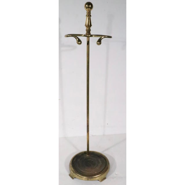 American Mid 20th Century Colonial Revival Brass Fireplace 5 Pc. Tool Set For Sale - Image 3 of 7