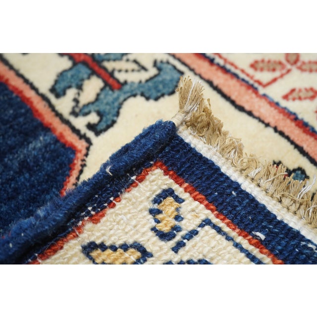 Burnt Orange Early 21st Century Orange & Blue Serapi Rug 6’10 X 10’1” For Sale - Image 8 of 9