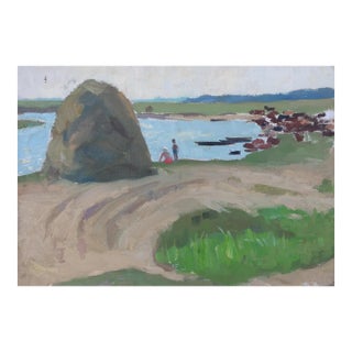Ukrainian Impressionist Landscape Painting, 1970s Soviet Art 35-50 For Sale
