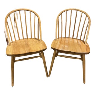 Pair of Vintage Claud Bunyard Windsor Side Chairs for Nichols & Stone For Sale