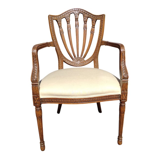 Antique French Wheat Back Accent Arm Chair Chairish