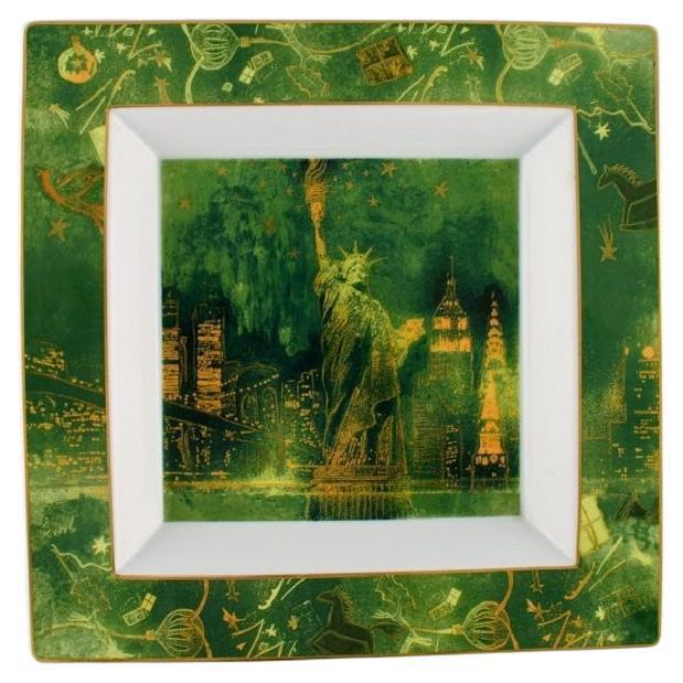 Square Porcelain Statue of Liberty Dish from Rosenthal, 1970s For Sale - Image 6 of 6