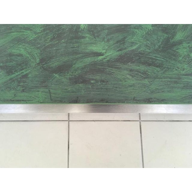 Post-Modern Green Patinated Wood and Stainless Steel Coffee Table, 1970s For Sale - Image 15 of 16