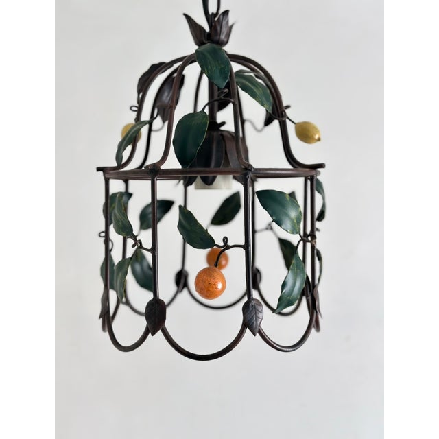 French Citrus Fruit Tole Cage Chandelier by J.P. Ryckaert, 1990s For Sale - Image 6 of 18