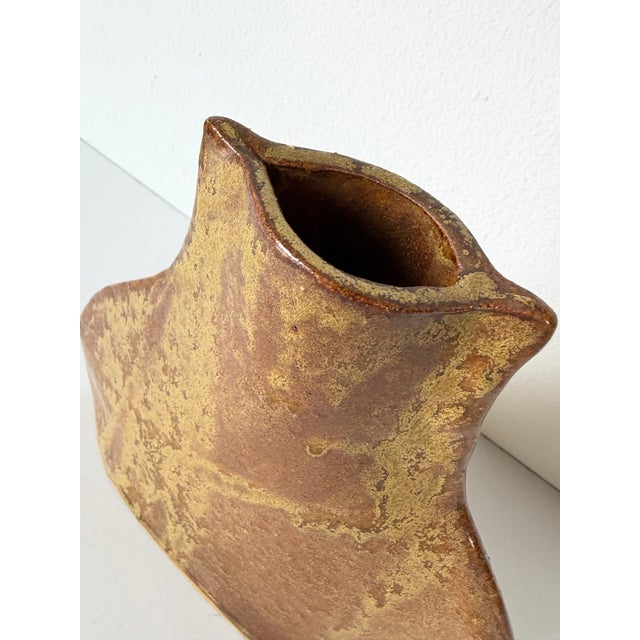 Modern Organic Studio Pottery Sculptural Vase Signed Sue For Sale - Image 9 of 12