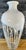 19 In. Tall Milk &Clear Glass Textural White Amphora Art Glass Vase For Sale - Image 14 of 16
