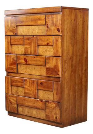 Brutalist Staccato Tallboy Dresser from Lane Furniture, 1970s