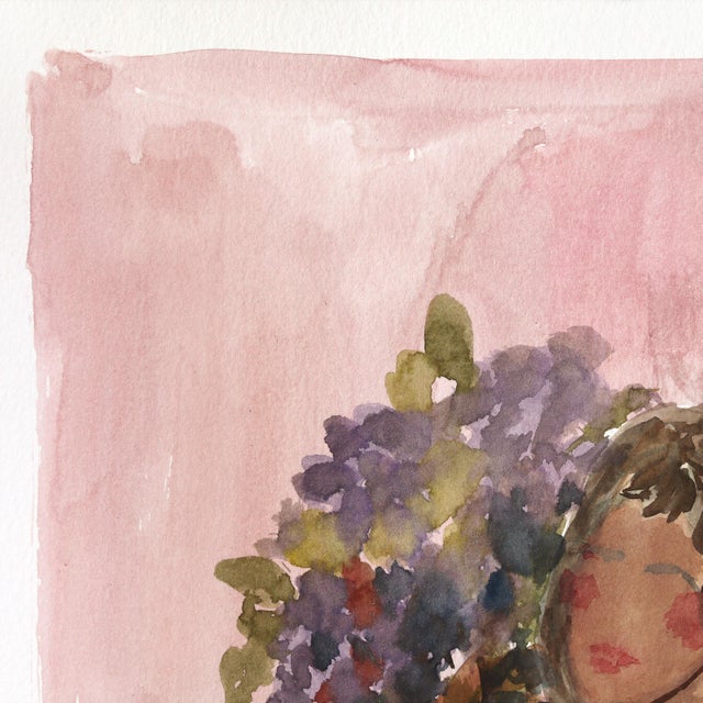 Lounging VI - Original Contemporary Figurative Painting on Paper by Ama Liyanage For Sale - Image 4 of 6