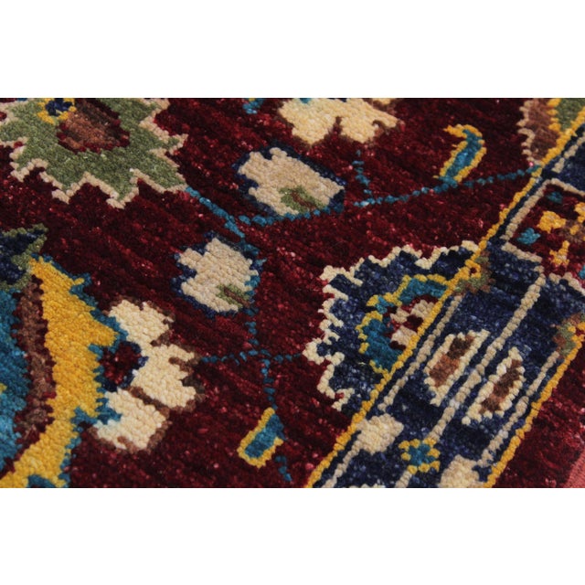 Textile Shabby Chic Ziegler 1990's Red/Blue Wool Runner Rug- 2'7'' X 9'9'' For Sale - Image 7 of 10