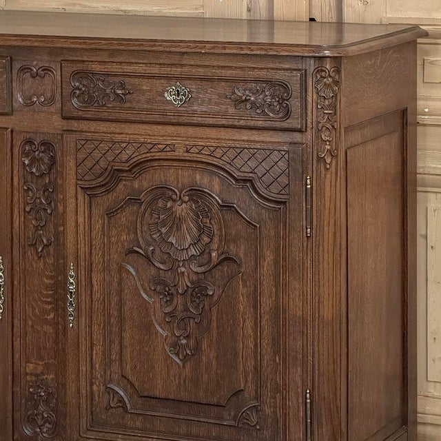 Chestnut Antique Country French Louis XIV Oak Buffet For Sale - Image 8 of 18