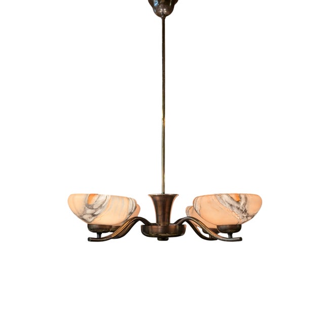 1940s 4-Arm Pendant Light by Paavo Tynell for Oy Taito, 1940s For Sale - Image 5 of 18