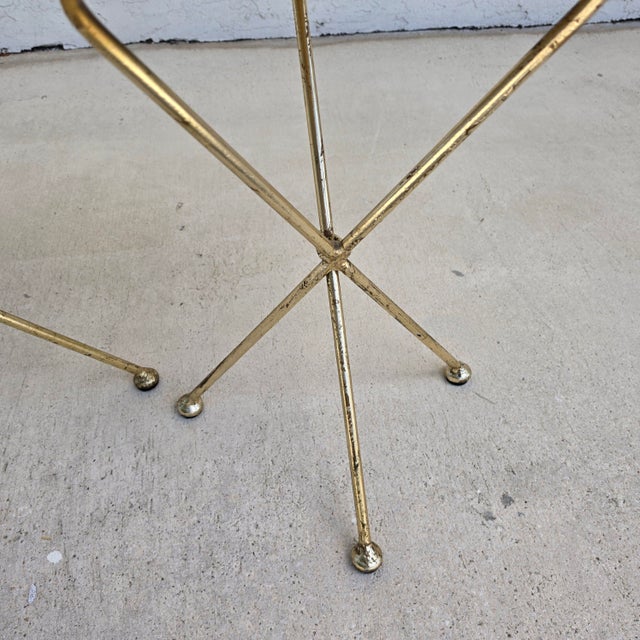 Italian Gold Gilt Folding Mosaic Side Drink Tables 1960s Pair For Sale - Image 16 of 16