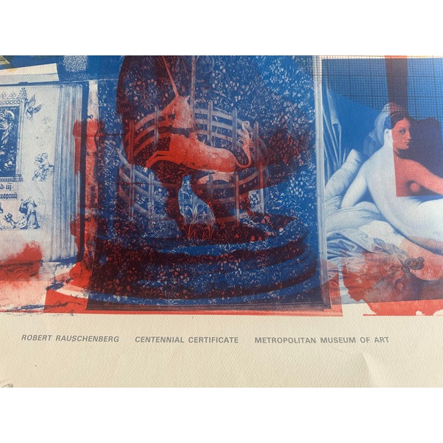 Robert Rauschenberg Robert Rauschenberg Signed Lithograph Art Edition Centennial Mma 1969. For Sale - Image 4 of 8