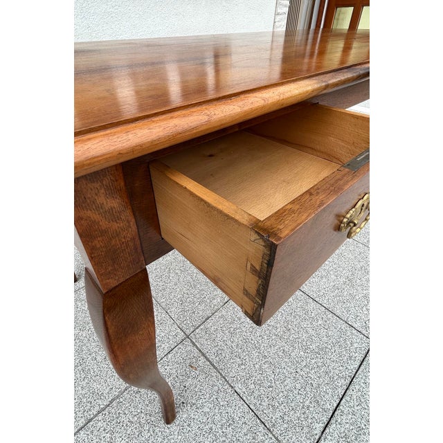 Biedermeier Desk in Brown Walnut, 1930s For Sale - Image 4 of 9