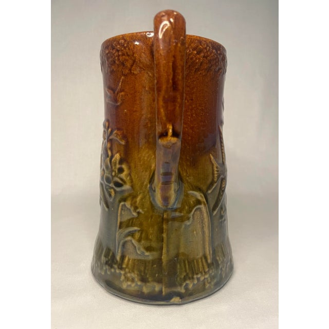 Late 20th Century Rustic Farmhouse Fall Embossed Ceramic Pitcher For Sale - Image 5 of 10