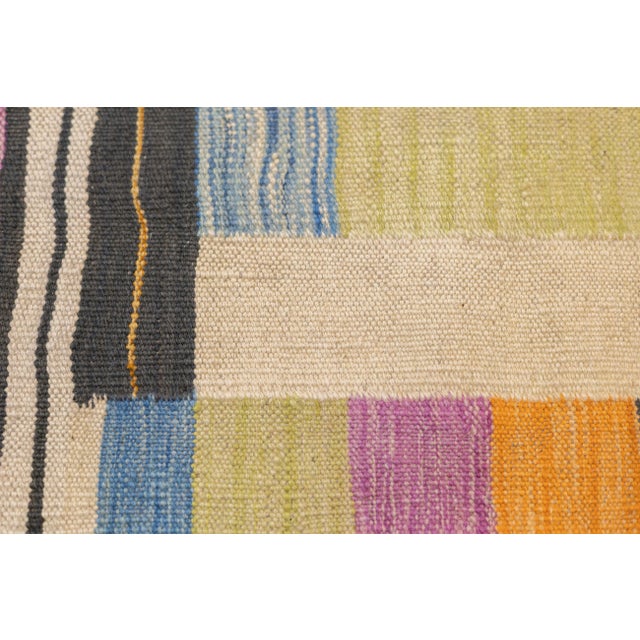 Fine Contemporary Turkish Kilim Flat Weave Wool Rug 5'8" X 8'0" For Sale - Image 11 of 12