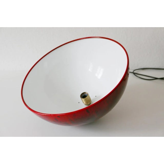 Large Mid-Century Enameled Dome Pendant Lamp, 1960s For Sale - Image 16 of 17