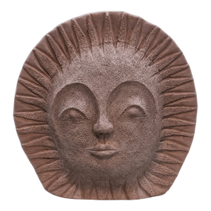 1970s Comanche Pottery Sun Sculpture by McCrea – Standing Mississippi Mud Volcanic Texture Brutalist Art