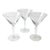 Mid 20th Century Mid Century Modern Sasaki Noritake Bamboo Etched Crystal Martini Cocktail Stemmed Glasses - Set 3 For Sale