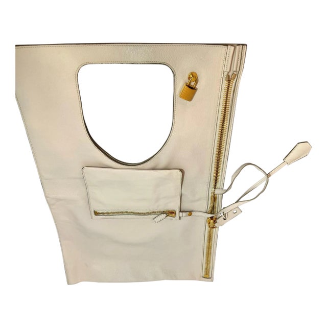 Authentic TOM FORD Alix flat tote Shoulder bag , ALIX Leather Handbag White, New For Sale