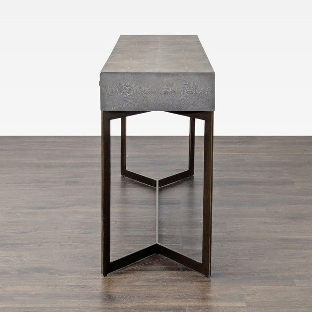 Crate & Barrel Crate & Barrel Faux Shagreen Console Table For Sale - Image 4 of 10