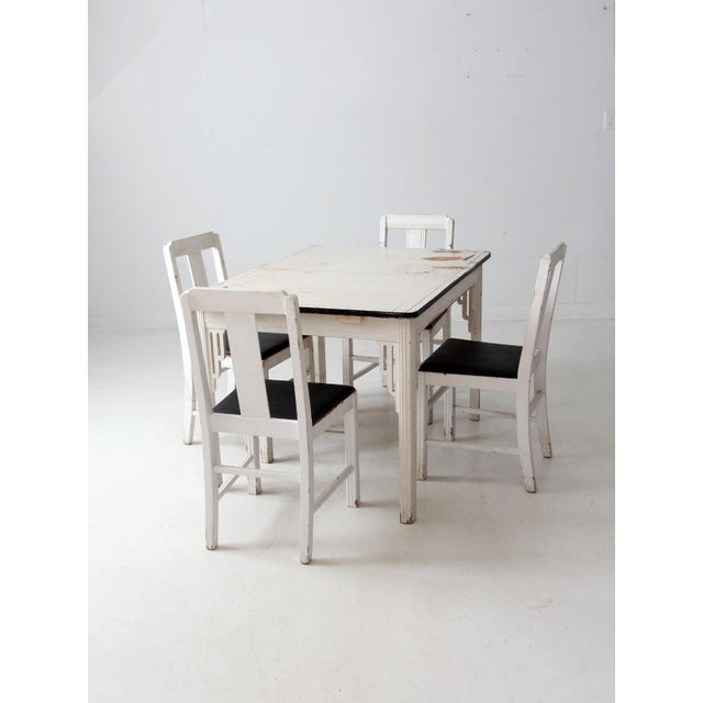 White Vintage Square Brand Dining Table Set For Sale - Image 8 of 18