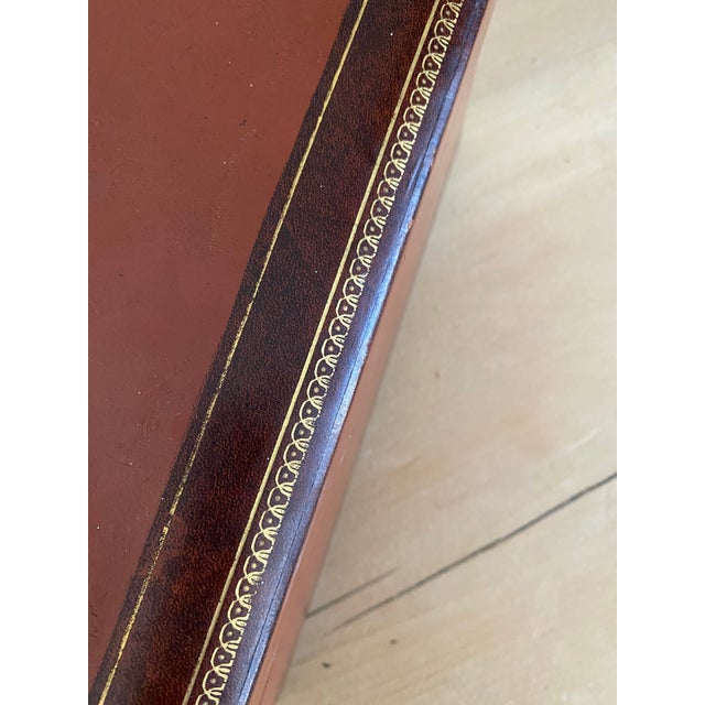 Mid 20th Century Red Leather Humidor Box For Sale In New York - Image 6 of 8