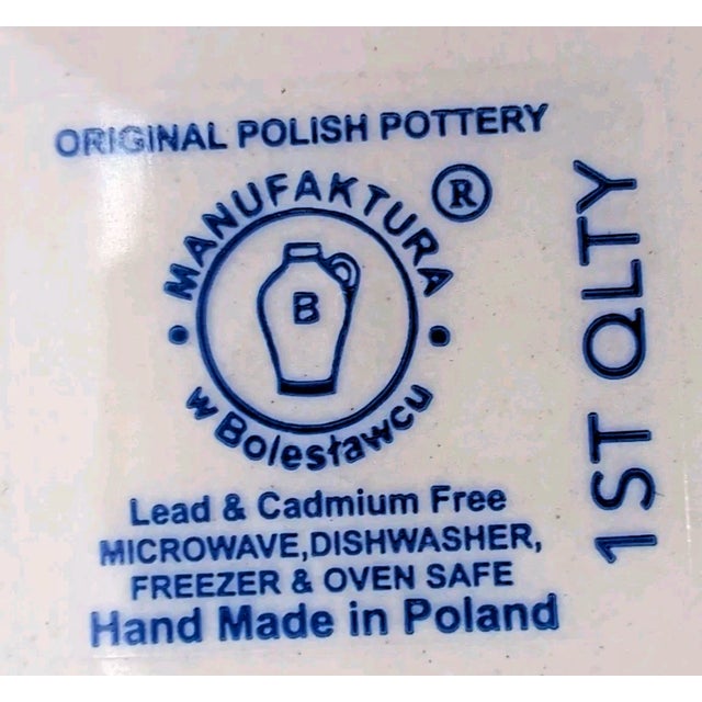 Blue Polish Pottery Fish Serving Platter Hand Made Manufaktura Boleslawiec Poland New For Sale - Image 8 of 12