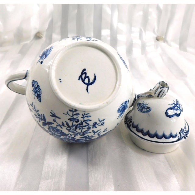 1940s Royal Worcester Blue Sprays Teapot For Sale - Image 10 of 11