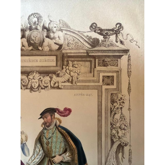 Henri II & Catherine De Medici French Court Costume, 1847, Lithograph For Sale - Image 6 of 10