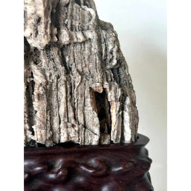 Rare Chinese Xuan Scholar Stone on Display Stand For Sale - Image 16 of 18