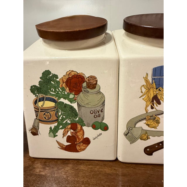 Hyalyn Ceramic Canisters With Creamer and Sugar Set - 6pcs For Sale - Image 16 of 16