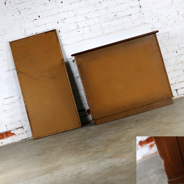 Mcm Entry Console Cabinet And Mirror Basket Weave Style Of Lane