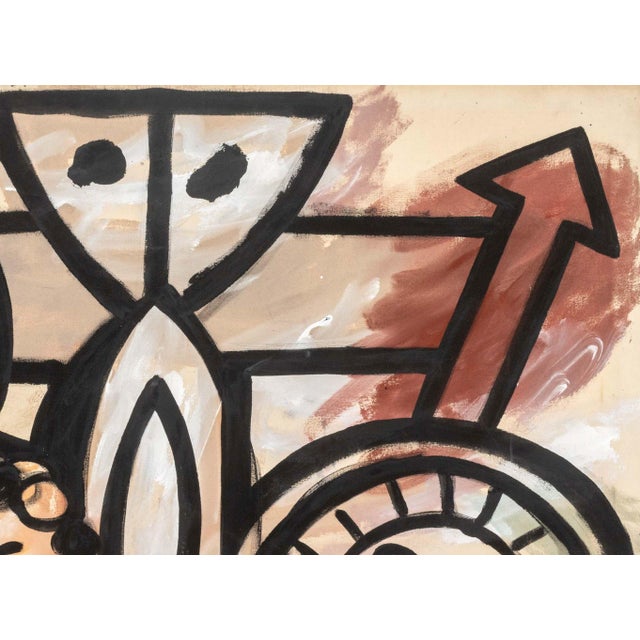 1970s Walter Gaudnek "Birth of a Totem" Oil on Canvas For Sale - Image 5 of 8