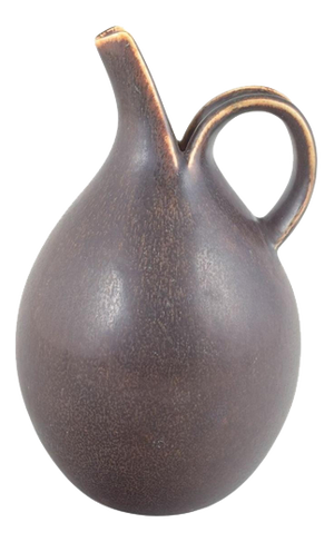 Large Vintage Danish Stoneware Jug with Brown Glaze by Eva Stæhr-Nielsen for Saxbo