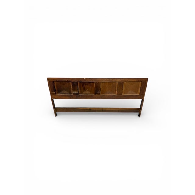 Wood Mid-Century Modern United Diamond King Size Walnut Headboard For Sale - Image 7 of 7