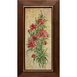 Unknown Impressionist Carnation Still Life Mixed Media on Paper Mid 20th Century For Sale