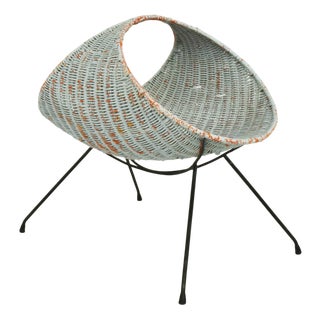 Oval Magazine Rack in Rattan by Graffi for Home Torino For Sale