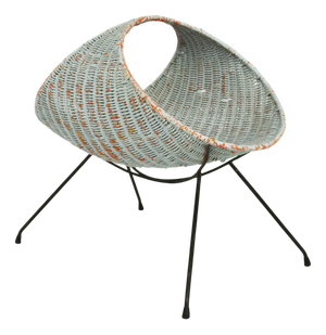 Oval Magazine Rack in Rattan by Graffi for Home Torino