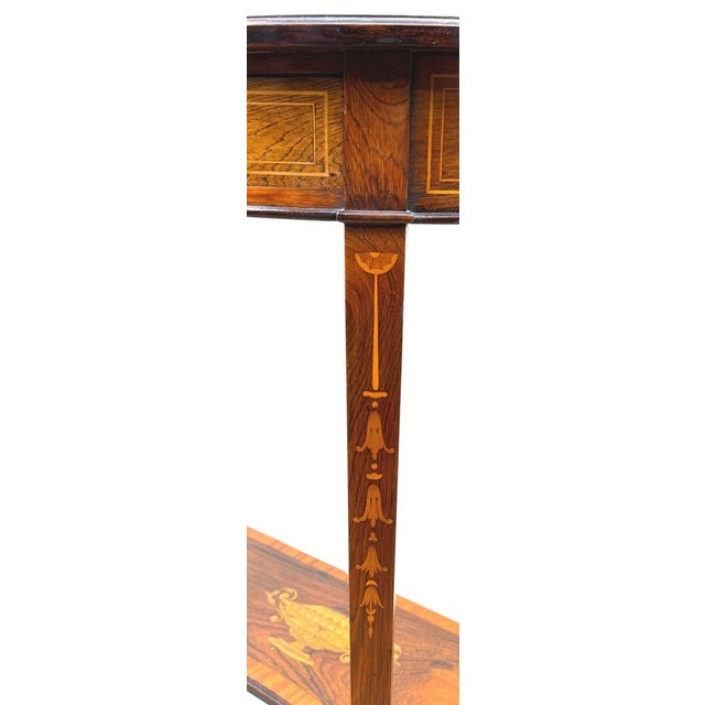 Small Antique Rosewood Demi Lune Side Table, 1890 For Sale - Image 4 of 17
