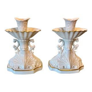 Vintage 70s Lenox "Aquarius Collection" Candle Holders - a Pair For Sale