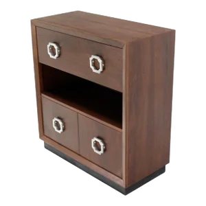 Oiled Medium Walnut Mid Century Modern Art Deco Drop Down Desk Secretary Cabinet