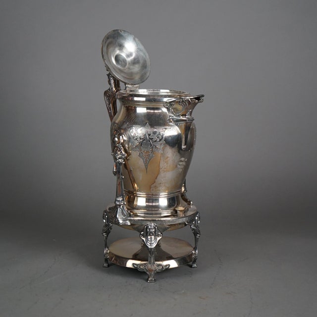 English Antique Figural Silver Plated Tilting Tea Pot, Circa 1890 For Sale - Image 3 of 12