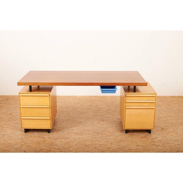 2-Part Model 10 Draft Desk with Drawers in Maple, & Teak Veneer Top from Wohnhilfe, 1956 For Sale - Image 9 of 16