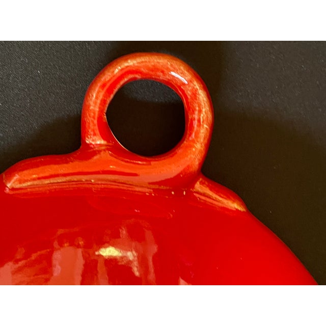 Ceramic Large Vintage Handmade Italian Majolica Serving Bowl With Handles For Sale - Image 7 of 9