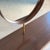 1950s Mid-Century Italian Walnut Vanity Console with Brass Legs and Circular Mirror, 1950s For Sale - Image 5 of 17