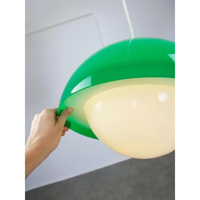 Italian Space Age Pendant in Chrome and Acrylic Glass, 1970s For Sale - Image 9 of 18