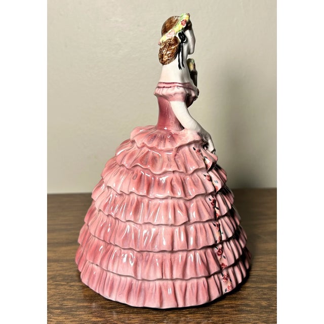 1940s Circa 1948 American Goldscheider Everlast Corp. Ceramic Quadrille Woman Figurine by P. Porcher For Sale - Image 5 of 6